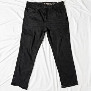 Devil Dog The Original Slim Straight Jeans Mens Actual Size 35x29 Drk Gray Denim